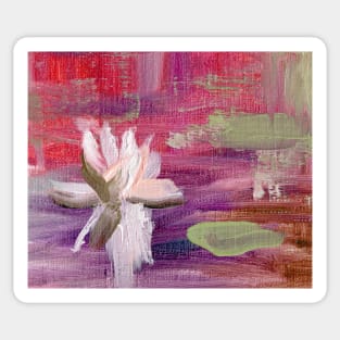 Abstract Oil Painting 3c2 Fuchsia Ametist Olive Sticker